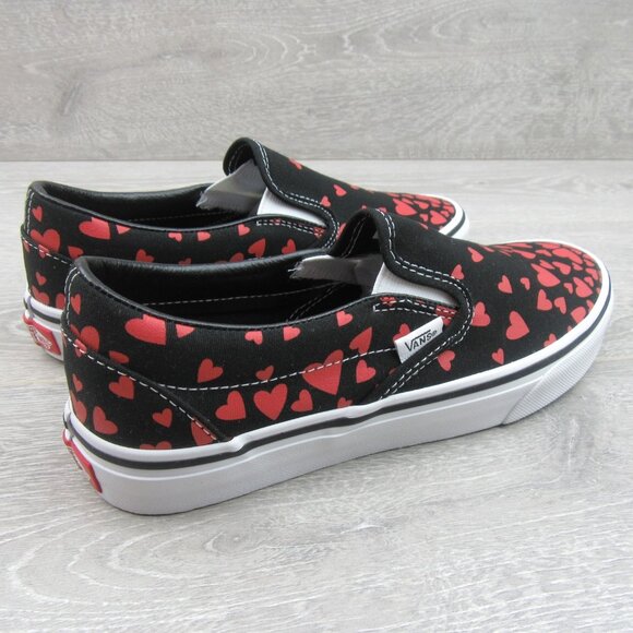 Vans Classic Slip On Hearts Shoes Womens Size 7.5 Black Red NEW - Picture 7 of 13